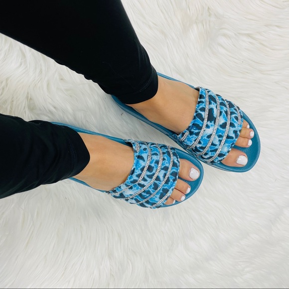 Blue leopard platform sandal - Picture 4 of 8